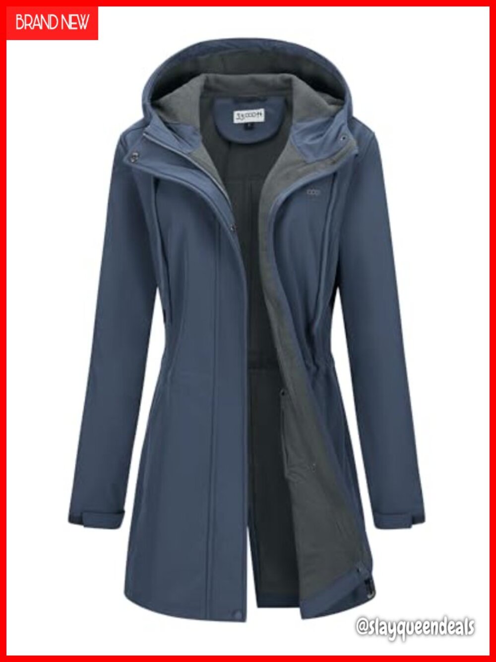 Women's Hooded Softshell Jacket Fleece Lined Waterproof Windproof Raincoat